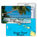 Luggage Tag - 3D Lenticular Beach/ Palm Tree/ Hawaii Stock Image (Imprinted)